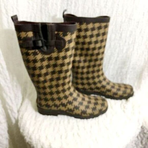 Capelli Rainboots Houndstooth Print Size 8 - Picture 1 of 11